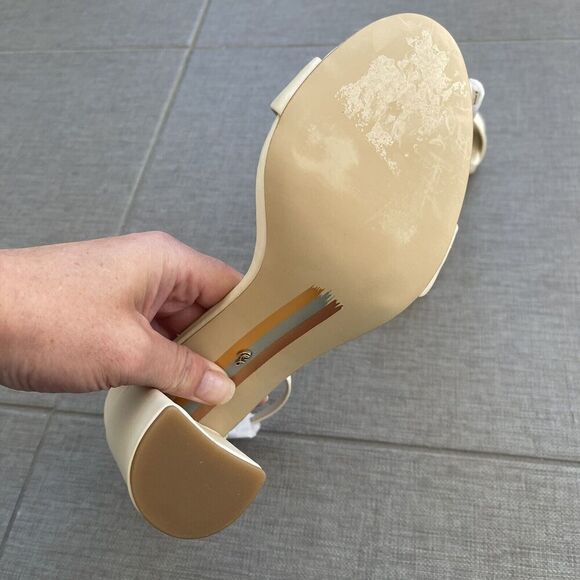 SAM EDELMAN Yaro Ankle Strap Sandal Size 10 Ivory NWT Wedding Formal Heel - Picture 8 of 14